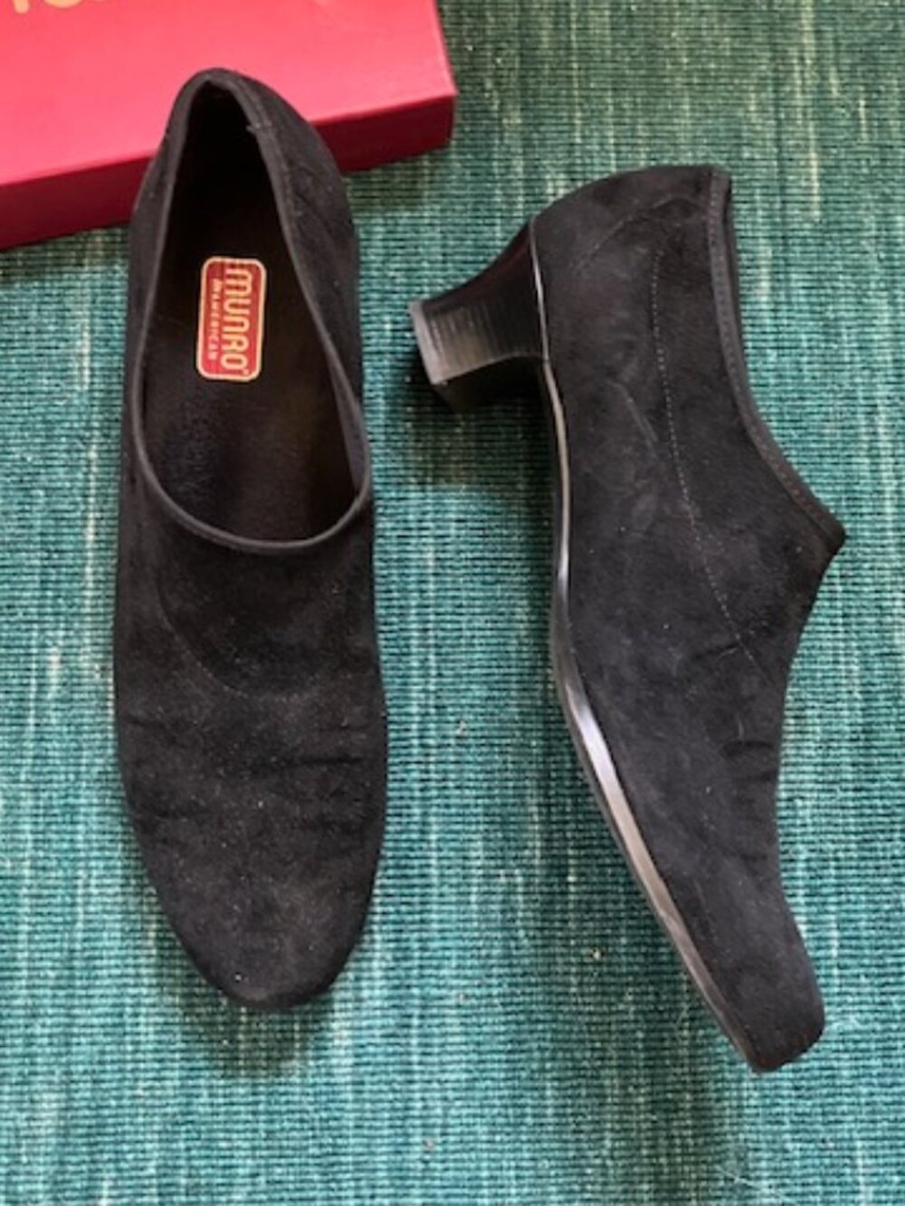 Black suede 2" heel dress shoe